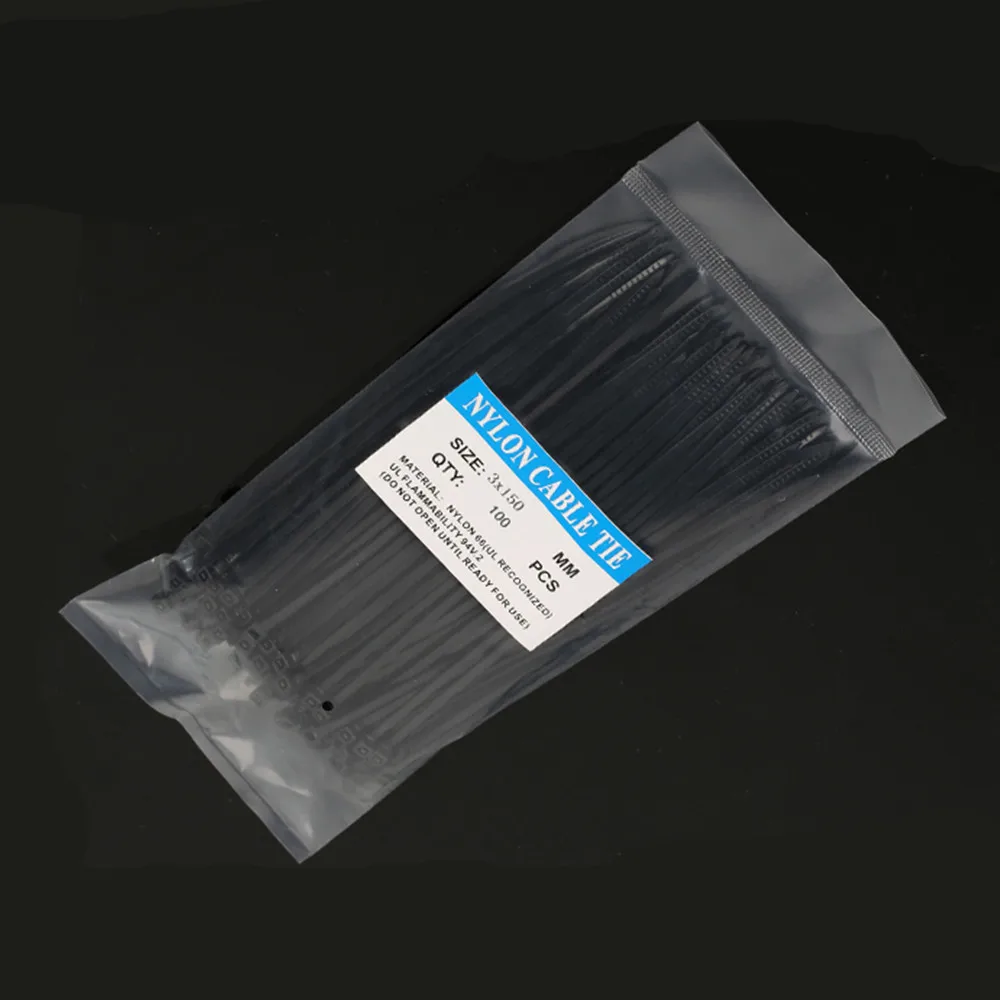 Самоблокирующаяся пластиковая нейлоновая стяжка для проводов цветная яркая 3x100