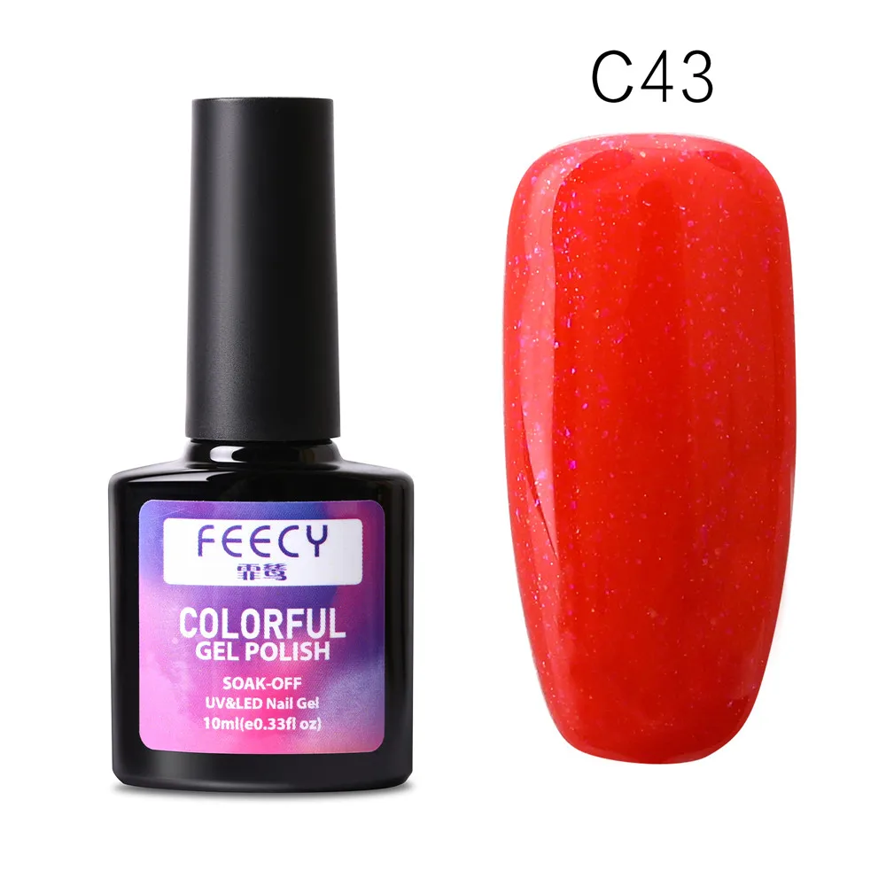Feecy C43 Художественный Гель-лак для ногтей 10 мл гель УФ светодиодный Гель-лак замачиваемый лак для ногтей основа верхнее покрытие гель-краска DIY Дизайн ногтей маникюр Гель-лак - Цвет: Feecy C43