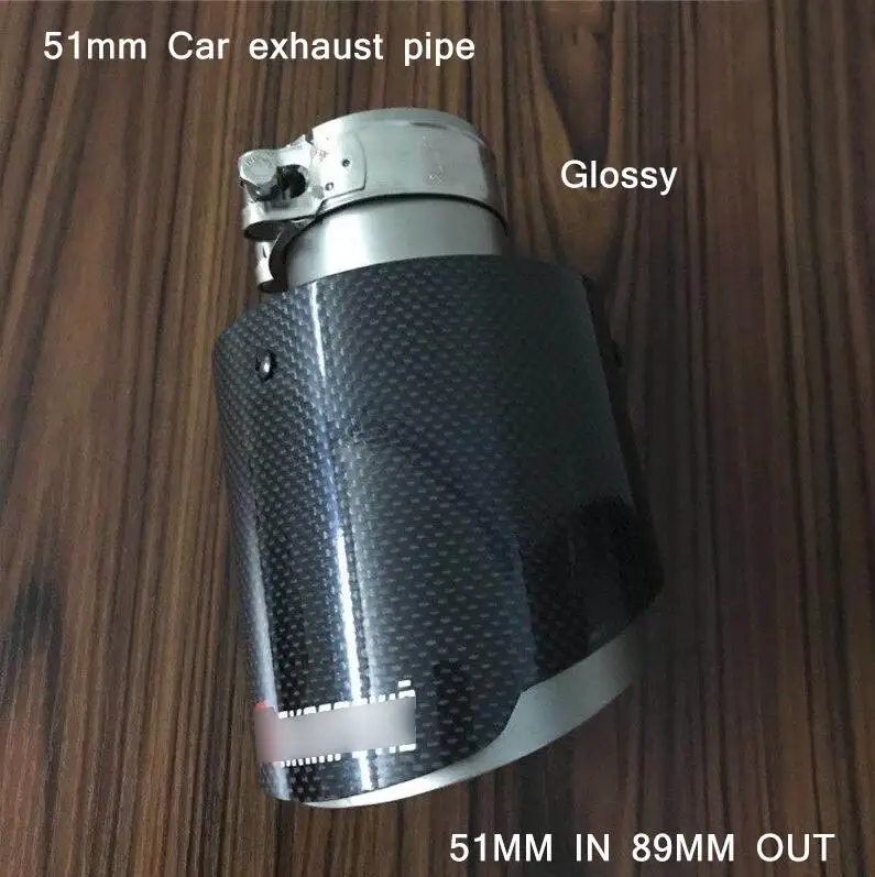 51MM IN 89MM OUT 51 мм на входе 76/89/101/114 мм выход прочный круглый глушитель Системы изменение 170 мм Реальные углеродного волокна хвост выхлопной трубы автомобиля - Цвет: 51MM IN 89MM OUT