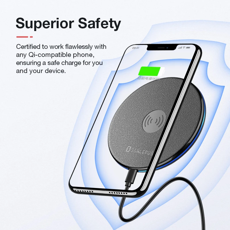 SANLEPUS Qi Wireless Charger Charging Induction USB for Apple iPhone 8 Plus/ X Samsung Galaxy S8/S8 Plus Note | Мобильные телефоны