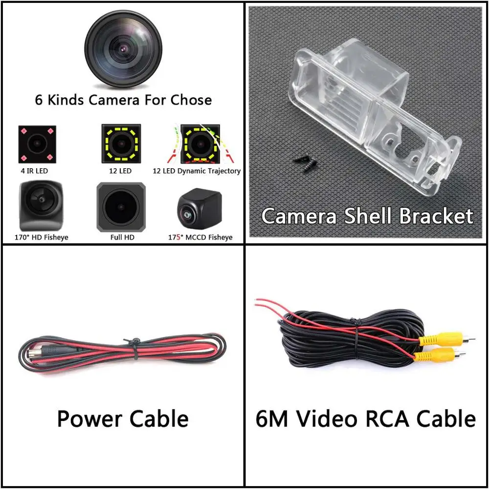 Camera Only 175 градусов MCCD рыбий глаз 12LED HD камера заднего вида для Volkswagen VW Golf 6 VI Polo V(6R) хэтчбек Magotan автомобильный парковочный монитор - Название цвета: Camera Only