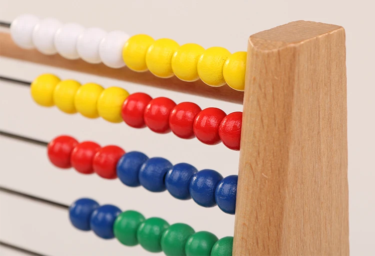 Logwood деревянные abacus детские математические игрушки бусины цвета радуги классические счеты Monterssori деревянные игрушки Раннее развитие развивающие