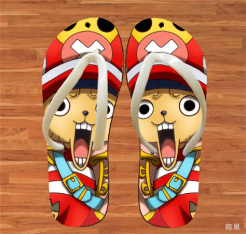 Домашние тапочки с принтом аниме; один предмет; Luffy Chopper ace; Косплей; мужские и женские туфли на плоской подошве; Повседневная летняя нескользящая обувь унисекс - Цвет: 14