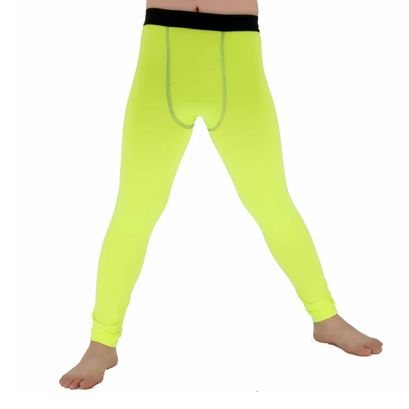 Детские облегающие брюки компрессионные эластичные штаны с базовым слоем