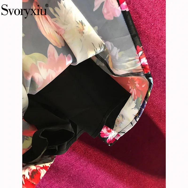 Женское платье-футляр с оборками Svoryxiu, разноцветное длинное платье-чехол с винтажным цветочным принтом на лето