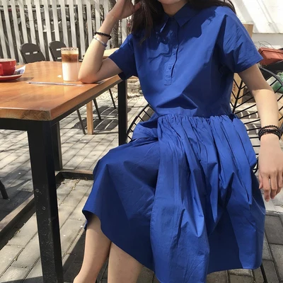 2019 модное весеннее Новое корейское стильное платье с высокой талией