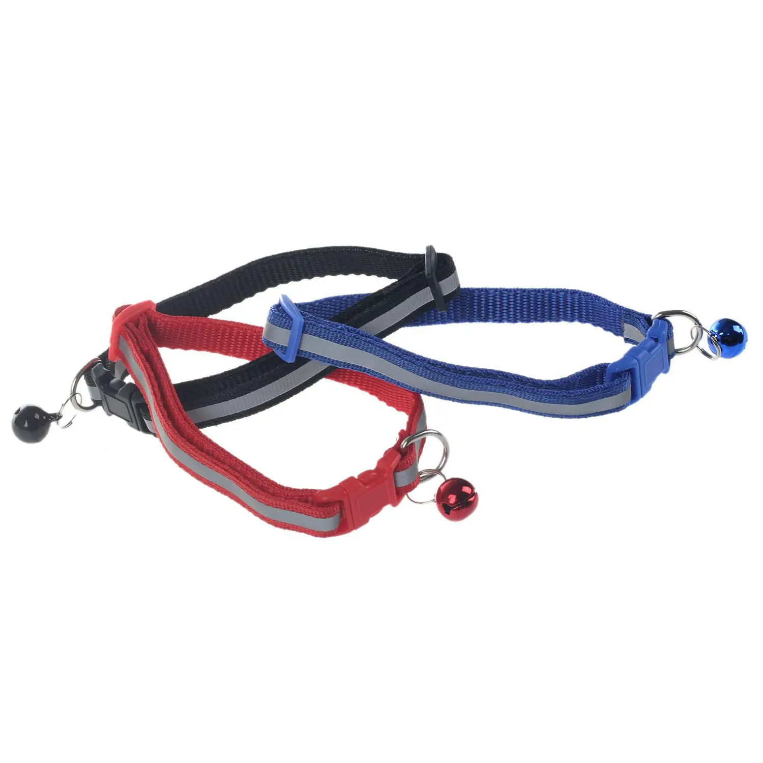 Adjustable Reflective Breakaway Pet Collar with Bell for Cat Dog 3 Pieces Colors | Дом и сад