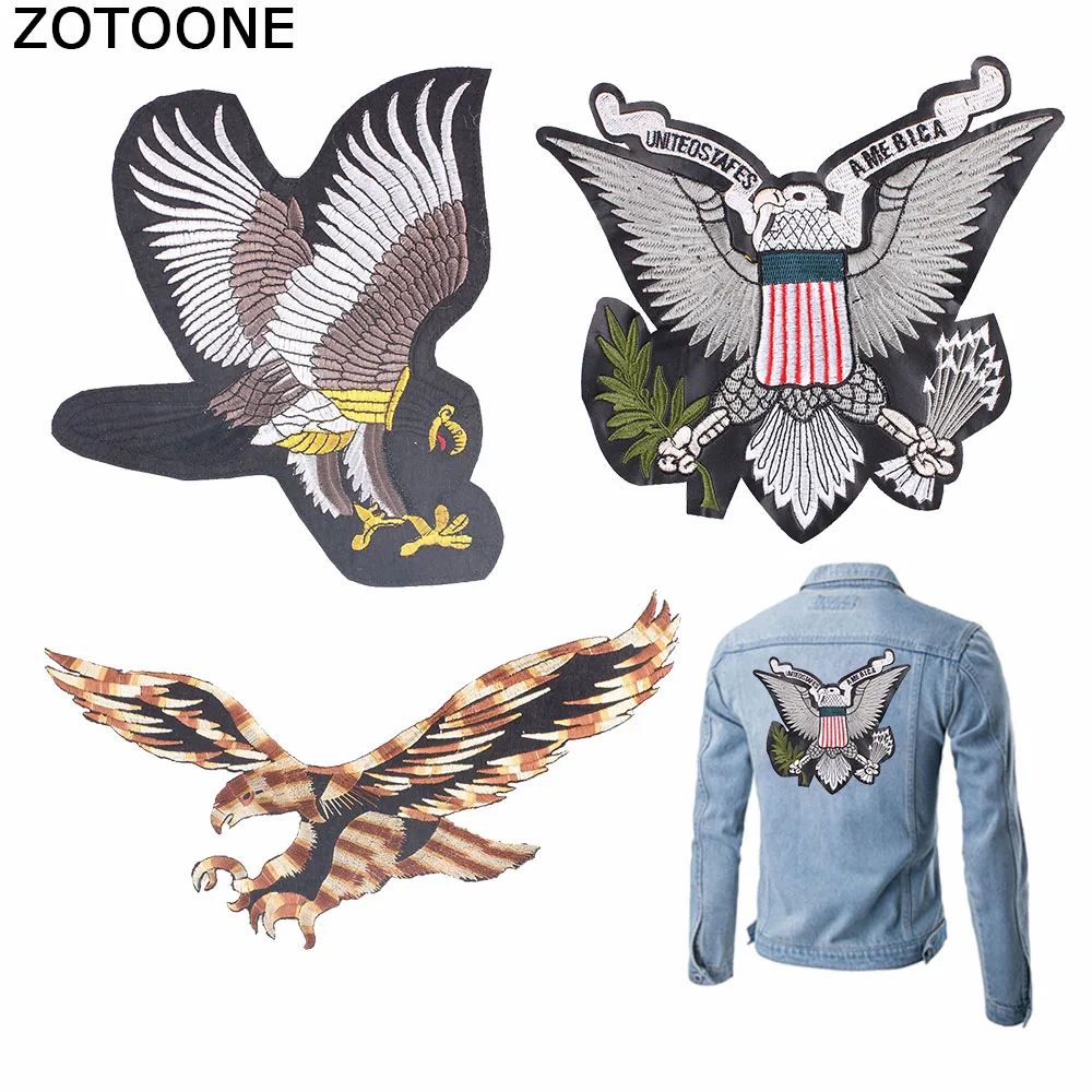 Нашивки ZOTOONE с летящими орлами для одежды большие наклейки на спину сделай сам