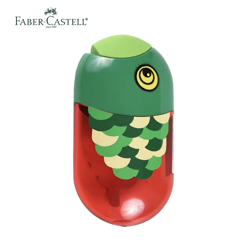 Faber Castell симпатичный карандаш Точилки узор с двойным отверстием Милая точилка для Графитовые карандаши Цветные карандаши школьные канцелярские принадлежности - Цвет: green
