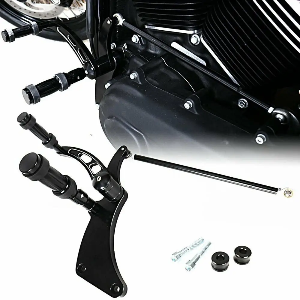 Черные наборы для ног с передним управлением подходят для Harley- Street Bob FXBB запчасти