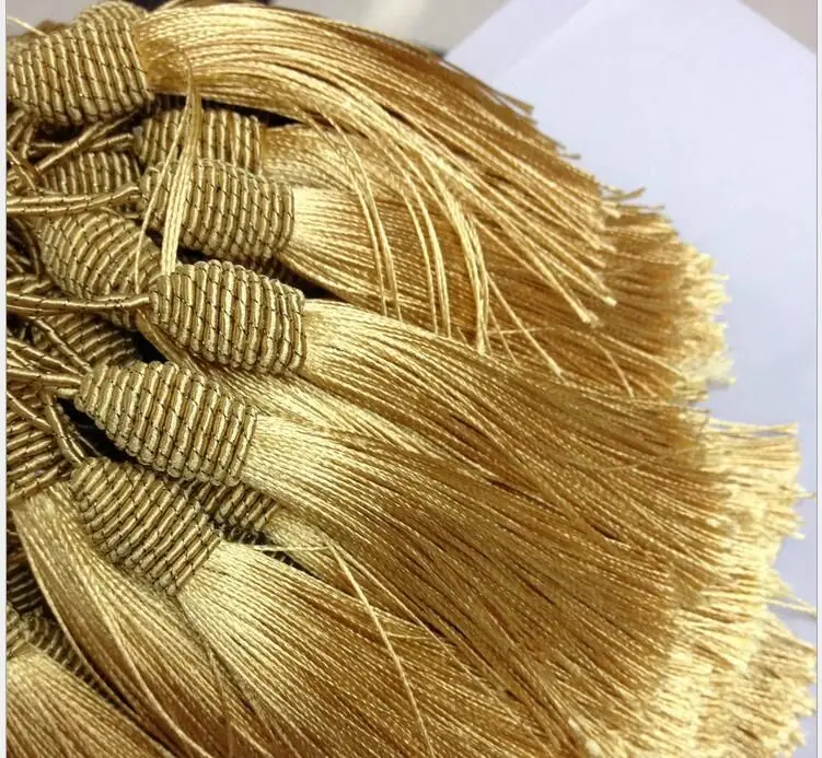 

NEW FASMILEY Tassels for Jewelry DIY Accessories 9cm Silk Tassel Gold Embellishments Handmade Jewelry Findings Supplies 100pcs