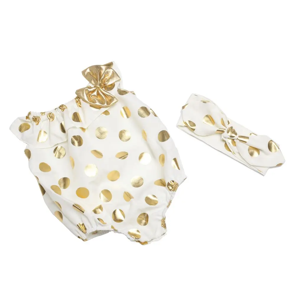 Мятный Детский комбинезон в горошек для девочек костюм Аква с оборками маленьких