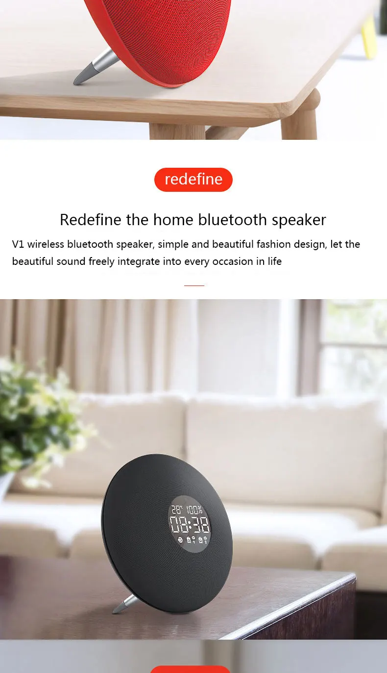 Jomanga Z6, пульт дистанционного управления, bluetooth, динамик, Мини Портативные Компьютерные колонки с будильником, экраном, для спальни, модный динамик