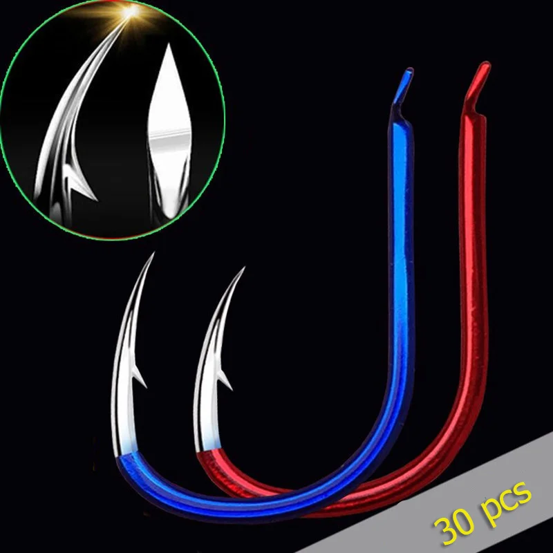 Рыболовные крючки 30 шт./компл. 5 #12 #8 # крючок с бородкой из высокоуглеродистой