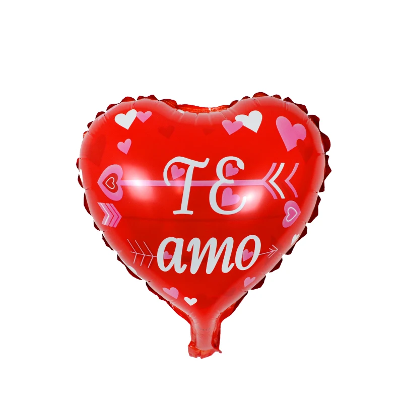 50 шт./лот 10 дюймов испанского сердца Te Amo воздушный шарик из фольги в форме
