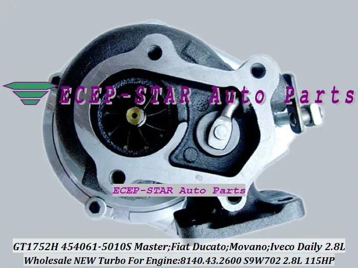 GT1752H 454061-5010S 454061 454061-0010 турбо для Renault Master FIAT Ducato Movano Fo IVECO Daily 8140.43.2600 S9W702 2.8L |