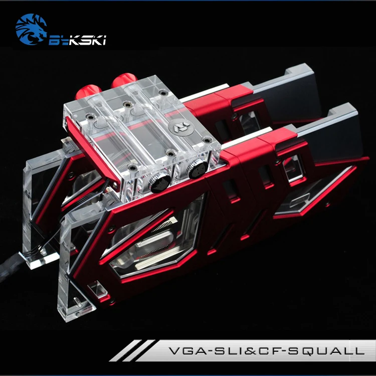 Bykski VGA-SLI& CF-SQUALL VGA блок водяного охлаждения SLI/Crossfire модуль мостовое соединение для двух или трех видеокарт