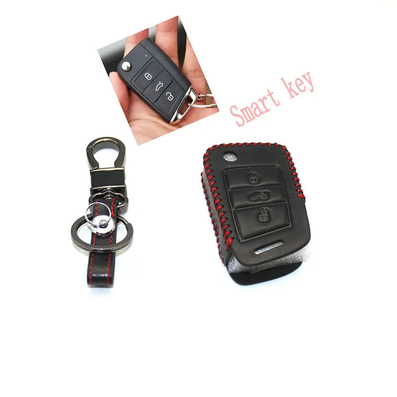 STYO автомобильный кожаный смарт чехол для ключа защитный VW Tiguan 2017 +|smart key case|key case for