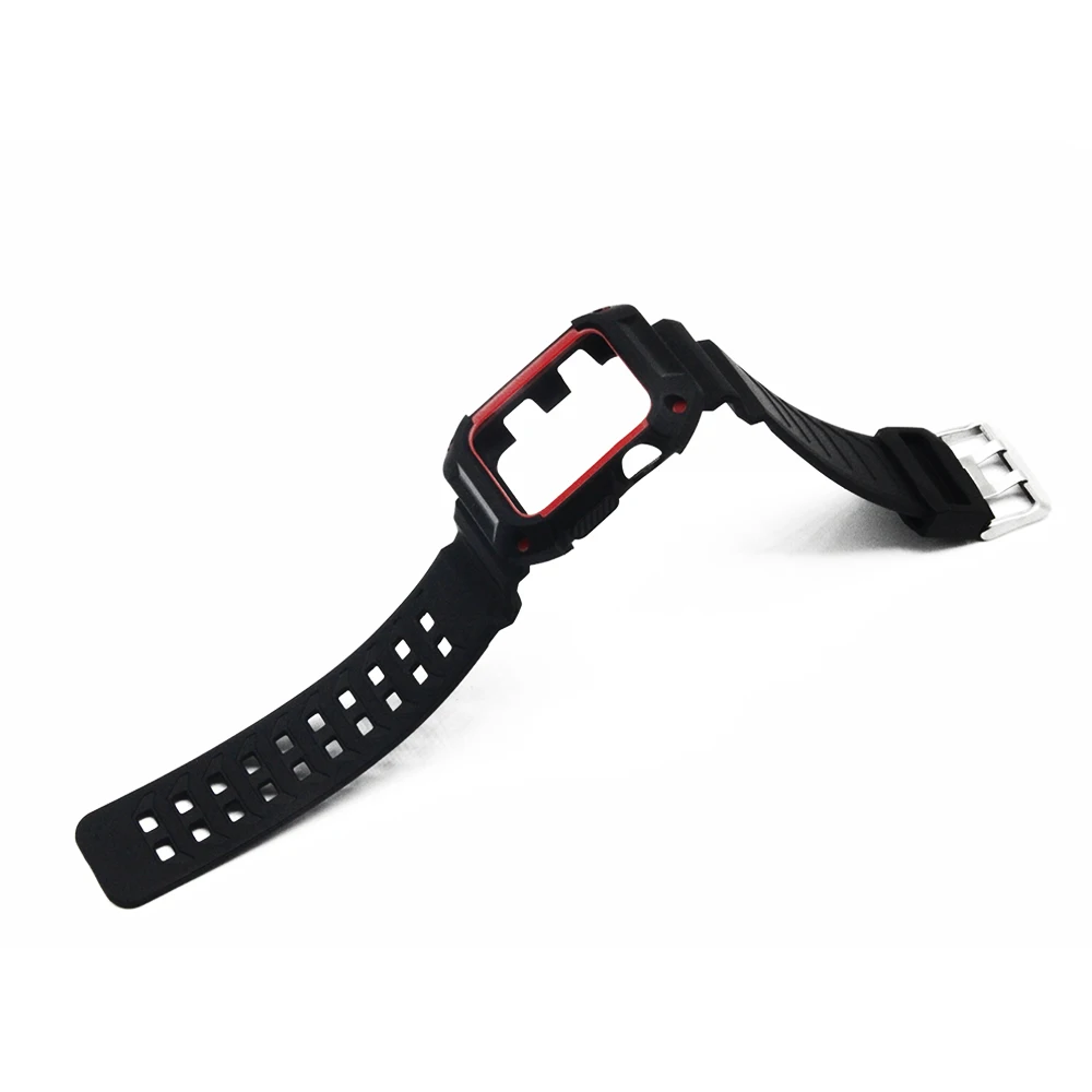 Silicone Rubber Watchband for iWatch Apple Watch / Sport / Edittion 38mm 42mm Double Row Pin Clasp Strap Band Loop Belt Bracelet