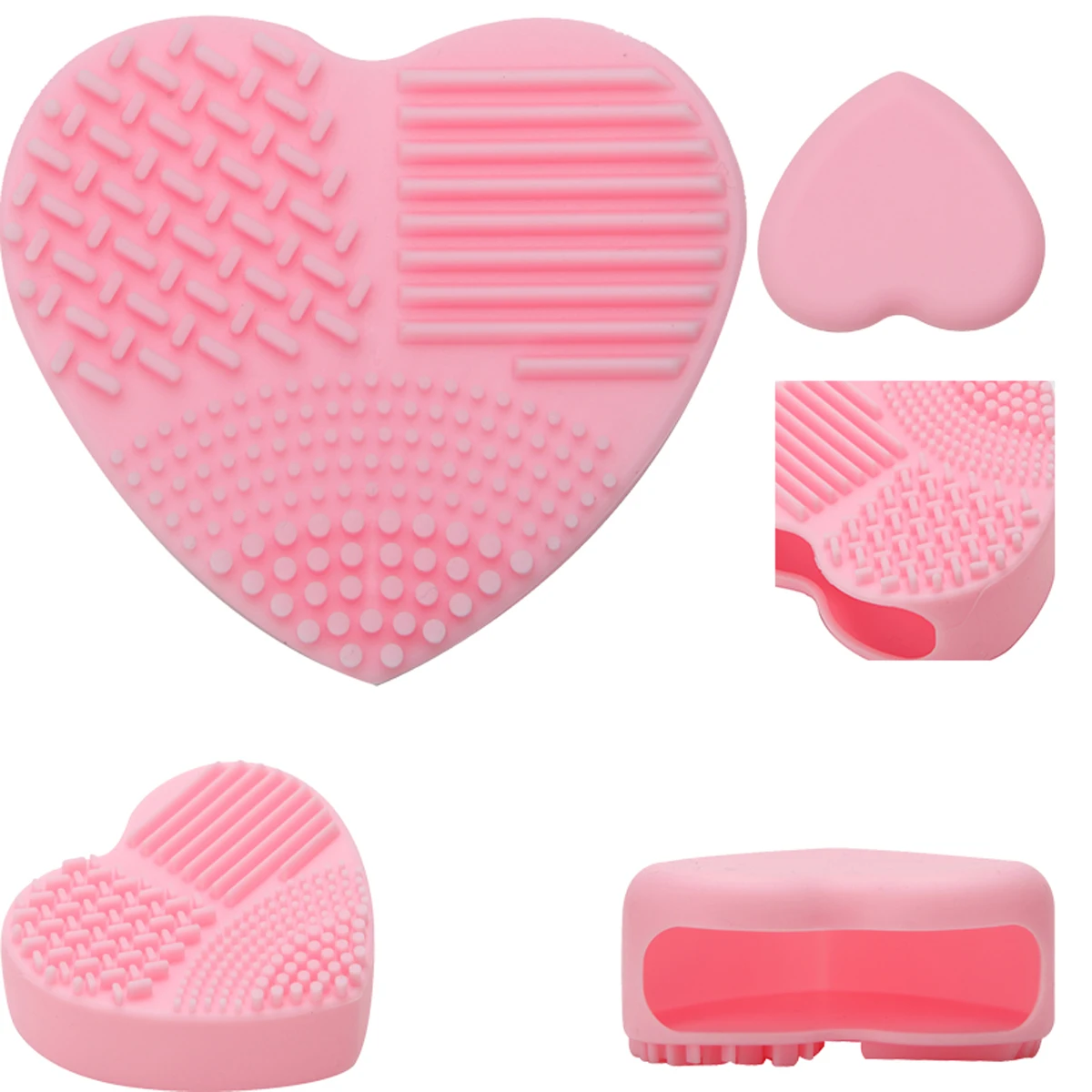 Сердце Форма Профессиональные кисти для макияжа очиститель силикона перчатки