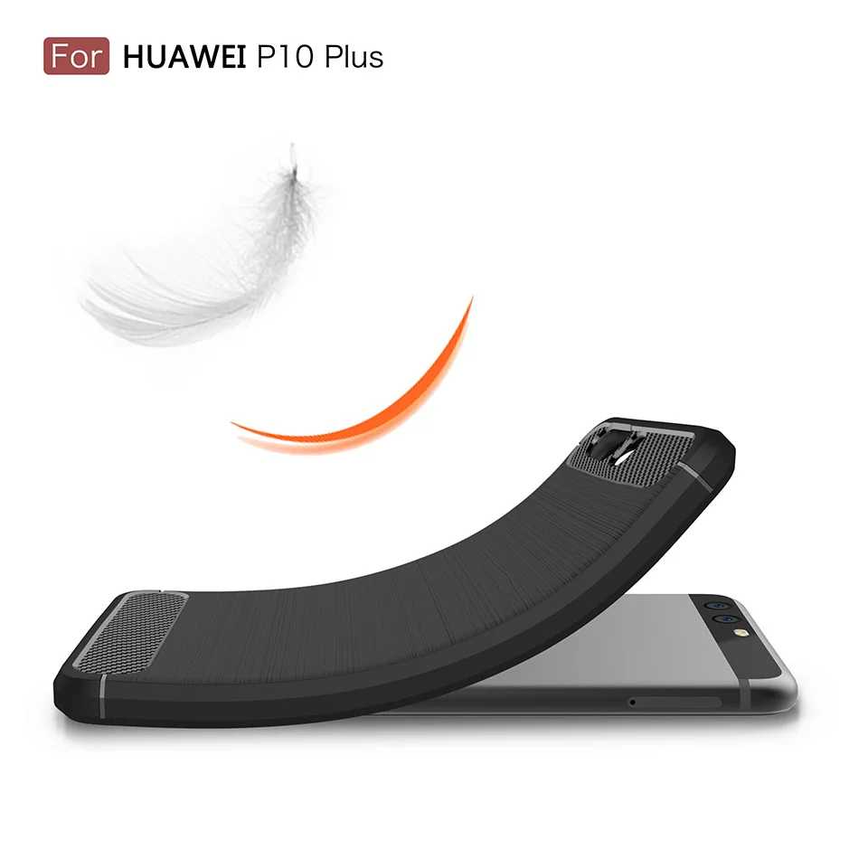 Original case для huawei p10 плюс крышка углеродного волокна матовый тпу сотовый телефон