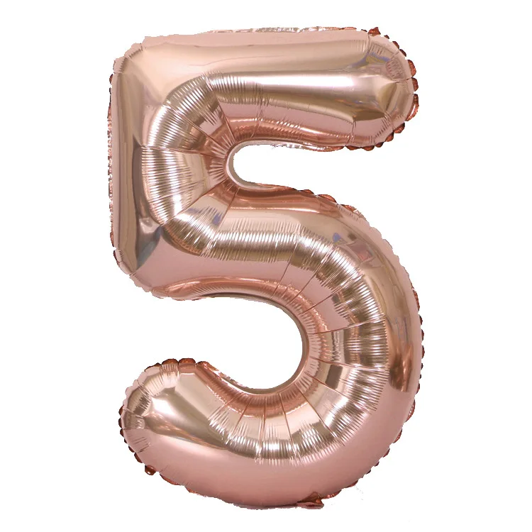 

100pcs Large 40"inch rose Gold number balloons for 1st birthday party decor foil ballon digit 0-9 helium globos anniversary l514