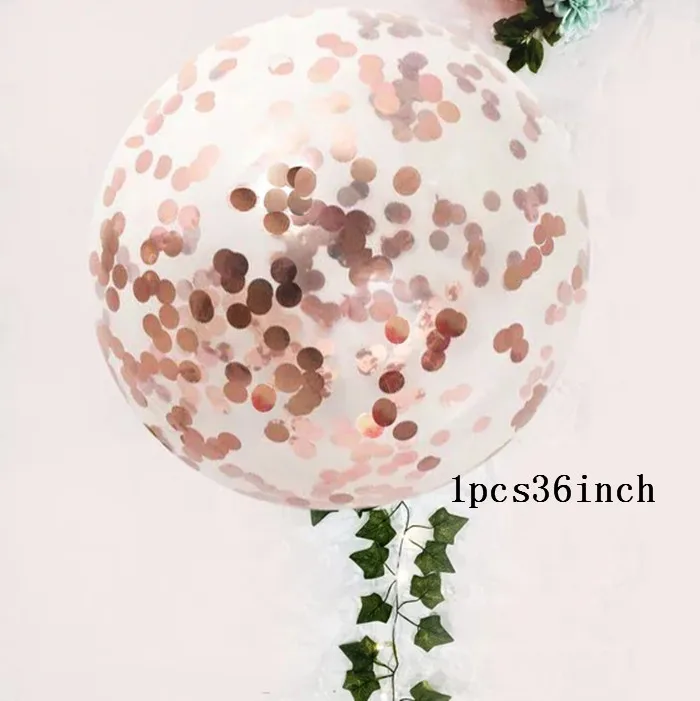 rose gold 36inch 18 дюймов розовое золото сердце фольгированный шар 10 дюймов белый розовый латексный шар воздушный шар "Конфетти" свадебное украшение день Рождения Вечеринка Детские игрушки - Цвет: rose gold 36inch
