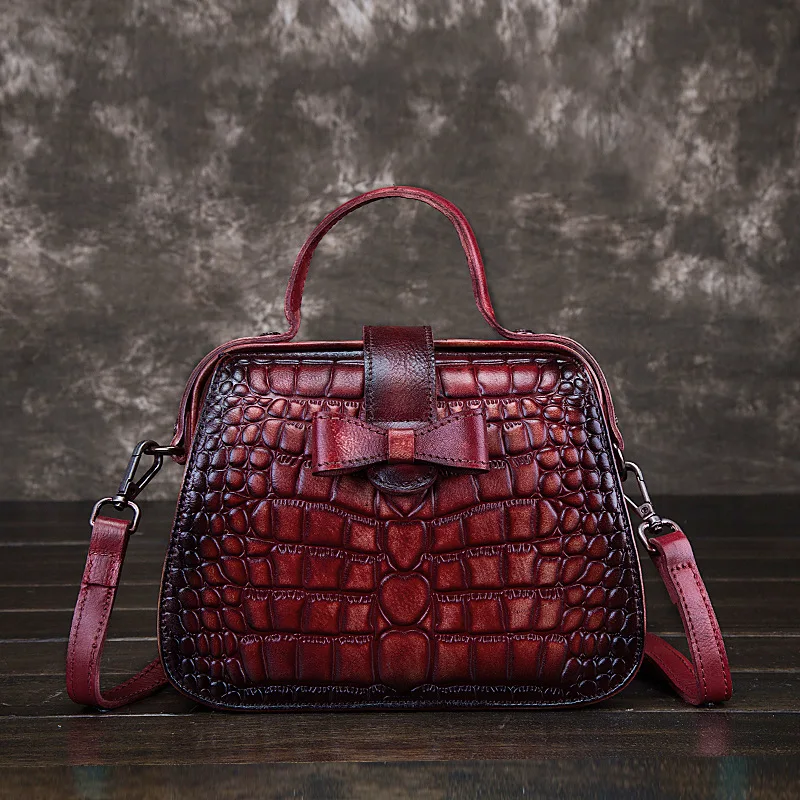 Женская маленькая сумка тоут из натуральной кожи Сумочка через плечо с ручками