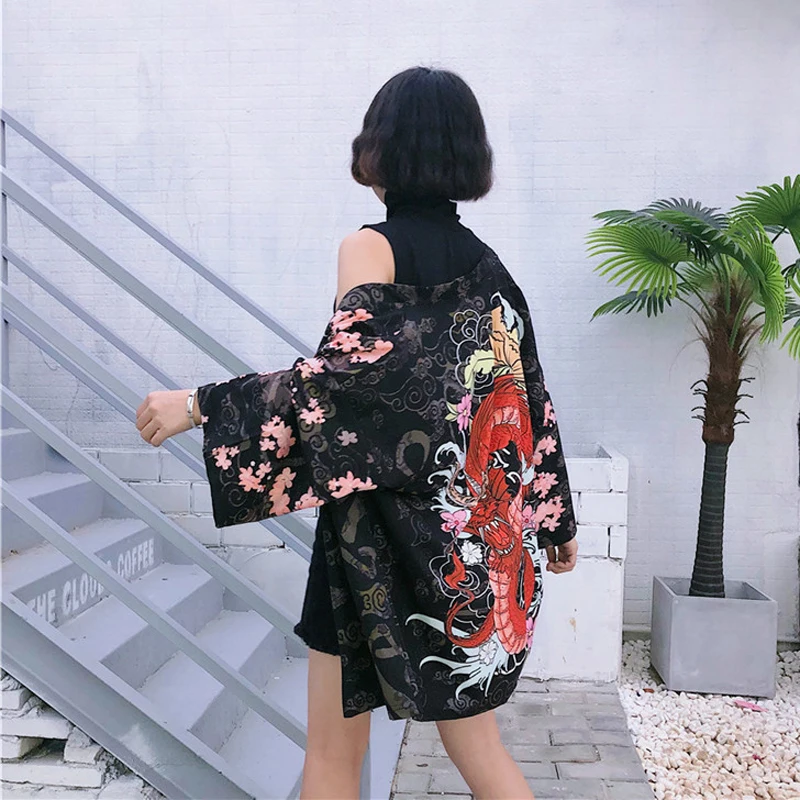 Fashion Harajuku Style Women Shirt Summer Loose Thin Embroidery Print Cardigan Retro Wild Chiffon Sunscreen Clothing Jacket C235 |