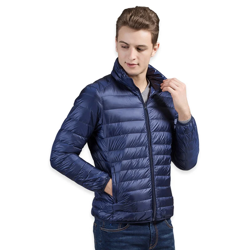 Navy Blue AIRGRACIAS, мужской пуховик, легкий, 95%, белый, утиный пух, куртка, зимняя, утолщенная, теплая, мужская, s, пуховик, парка, брендовая одежда, S-4XL - Цвет: Navy Blue