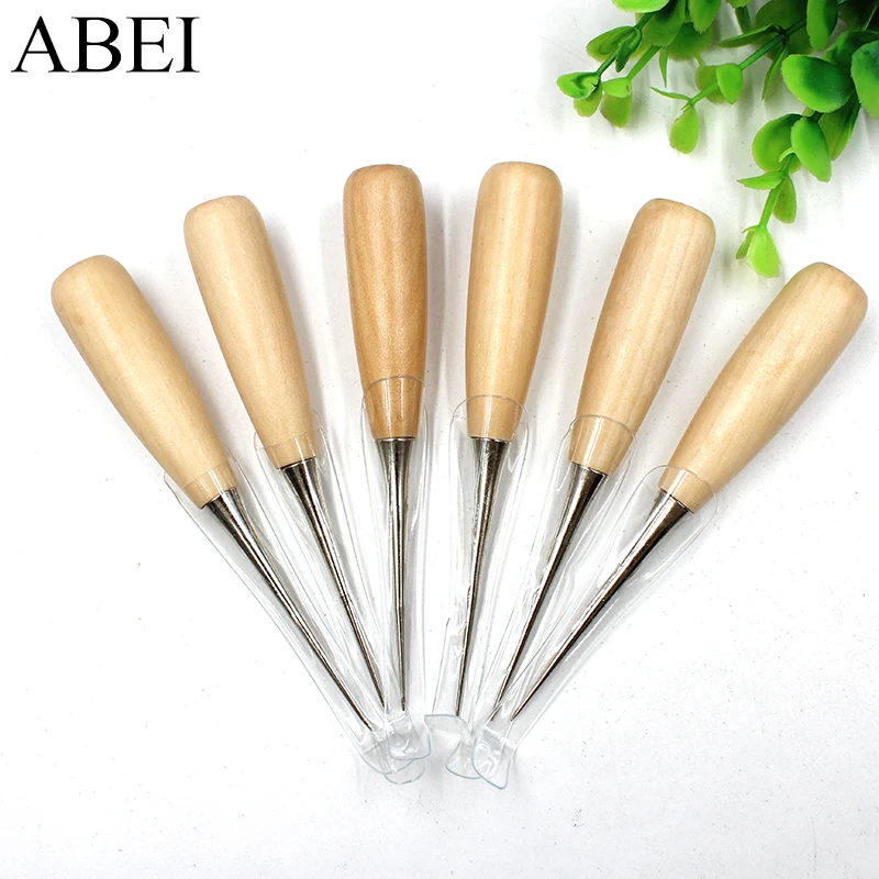 

5 шт./лот качественный дырокол для кожи, позиционирование, сверло, инструменты, деревянная ручка, сшивка, «сделай сам», портновские инструмен...