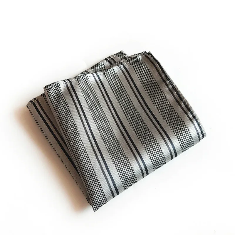

25x25cm Polyester Pocket Towel Monochrome Stripe Business Suit Square Scarf