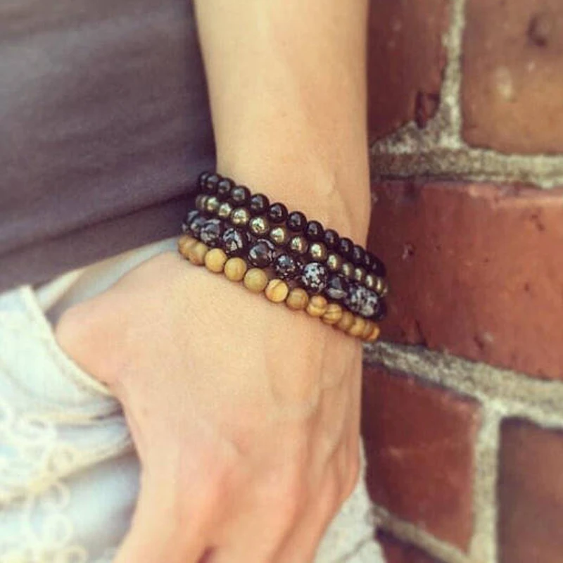 Набор браслетов для мужчин укладки мала йога на запястье с заземлением со