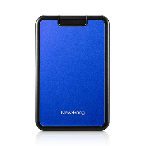 Blue NewBring держатель для карт RFID Блокировка раздвижные бумажник пластик карты деньги Чехол кошелек углерода волокно для муж - Цвет: Blue