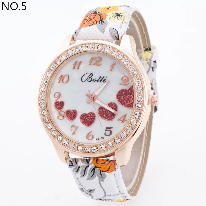 Лидер продаж Relogio Feminino Erkek коль Saati Reloj Mujer наручные часы Для женщин Цветочный принт
