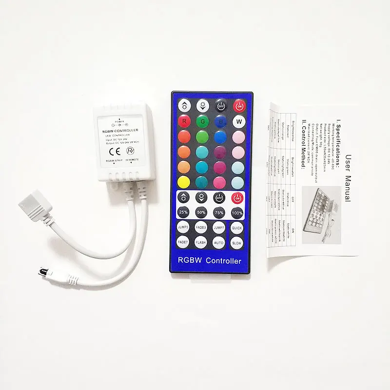 DC12V / 24V 40Key ИК RGBW светодиодный контроллер 5 Pin 2A x 4 канала диммер для