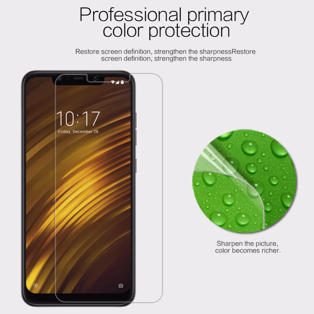 2 шт/комплект Экран протектор для xiaomi Pocophone F1 NILLKIN с украшением в виде кристаллов супер прозрачный матовый Антибликовая Защитная пленка для Pocophone F1