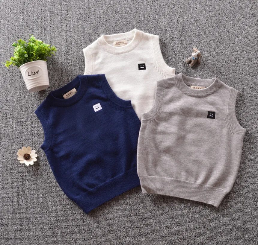 

New Chldren vests 2018 spring & autumn kids knitted sweaters girls rabbit velvet sweater baby pullover o-neck tops for boys