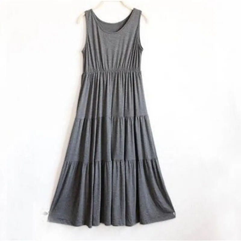 Платье женское длинное повседневное без рукавов большого размера | Женская