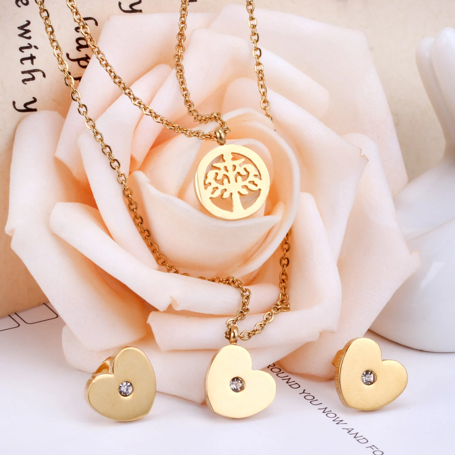 Комплект ювелирных изделий LUXUKISSKIDS из нержавеющей стали ожерелье с подвеской в