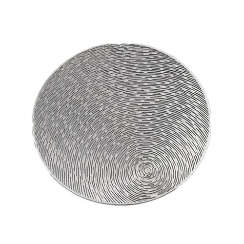Round silver Круглый коврик для столовых приборов, полый коврик из ПВХ, коврик для обеденного стола, кофейные подставки, 1 шт - Цвет: Round silver