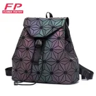 Женский рюкзак с лазерным светящимся рисунком, складной рюкзак с геометрическим рисунком, школьная сумка для девочек-подростков, голограмма, Bsac dos