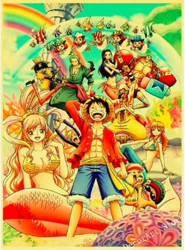 Luffy want ONE PIECE японское аниме Холст Картина винтажная Настенная картина плакат из