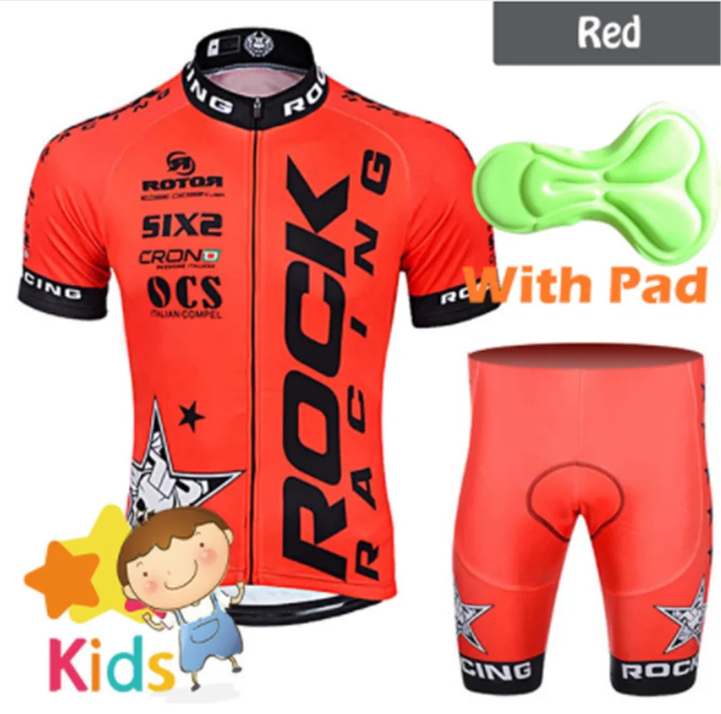 Лето 2017 г. дети Велоспорт трикотаж набор мальчиков велосипед Костюмы шорты