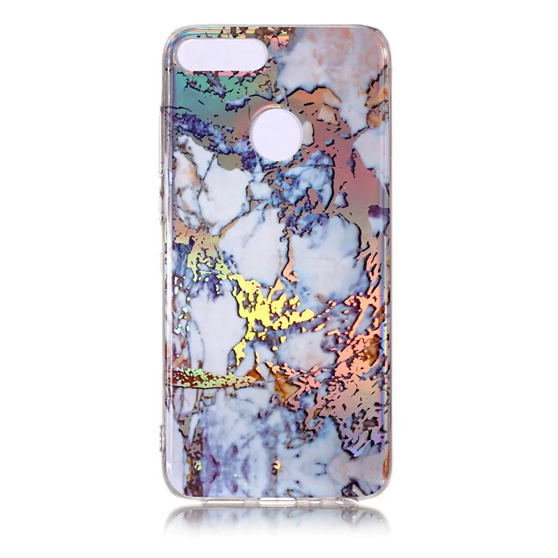 FLYKYLIN Laser Marble Case For Huawei Y3 Y5 2018 Y6 Prime Y7 Honor 9 Lite 10 Back Cover Soft TPU Silicone Phone Cases Coque |