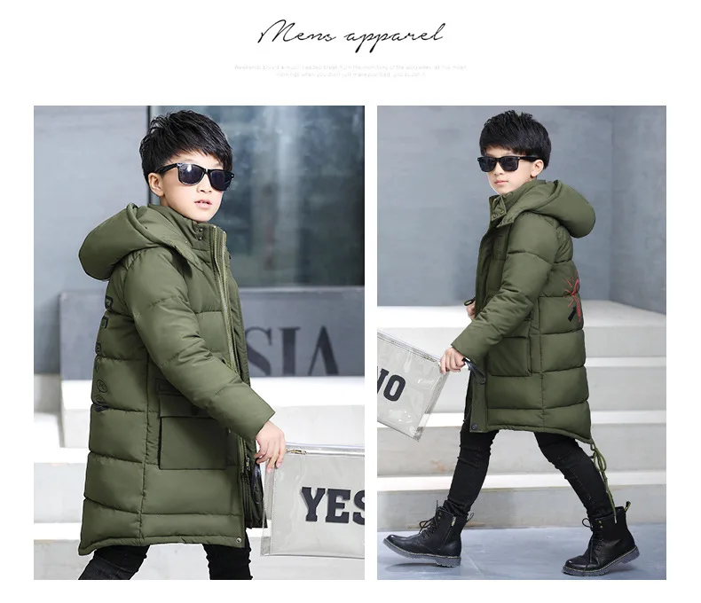 Boys Coat Winter New Down Jackets for Boy Kids Clothing Warm Autumn Thicker Cotton Children Outdoor Hooded Windproof Parkas