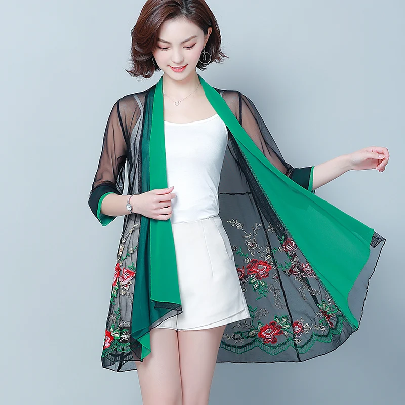 Blusas Mujer De Moda 2020 женские блузки с цветочной вышивкой кардиган женская блуза 3XL
