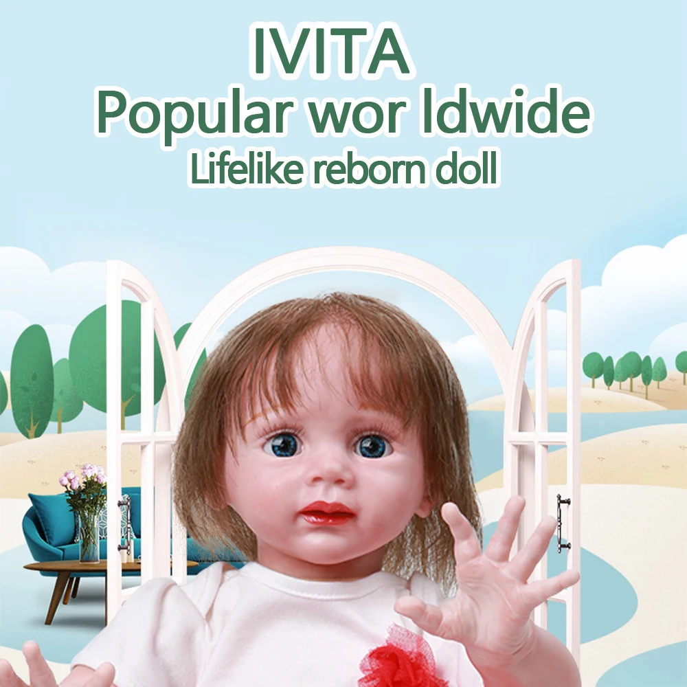 IVITA DS1803 ручная работа реалистиста кремния винил reborn Реалистичная кукла-младенец малышка девочка с посажены волосы игрушки для детей