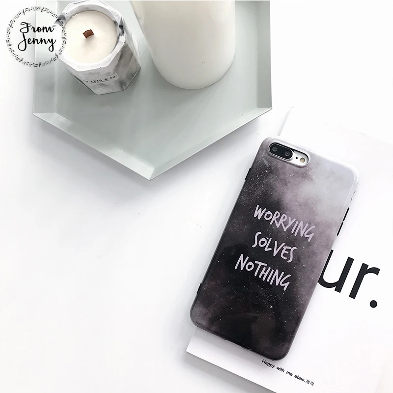 От Jenny серый письмо чехол для iphone X 8 плюс 6 мягкий ТПУ задняя крышка 7 plus S + простой |