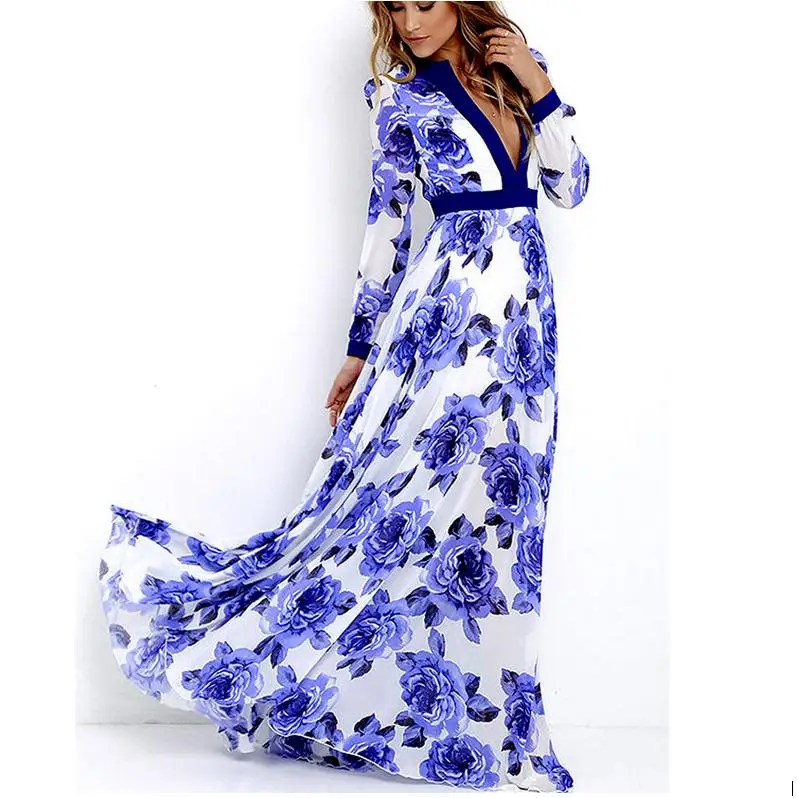 2019 женское летнее длинное платье макси в стиле бохо вечерние пляжное сарафан